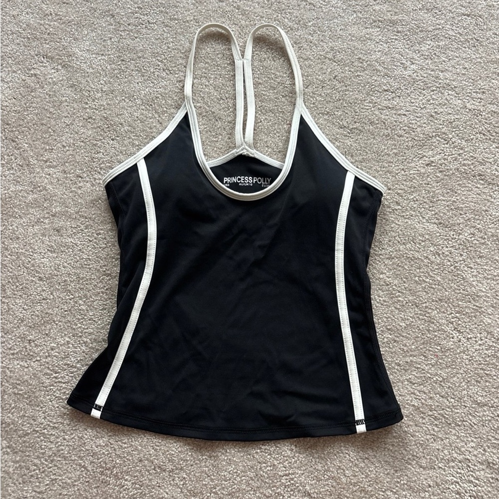 Princess Polly Black and White Racerback Top
